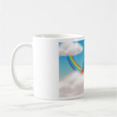 Kleurrijk UFO-ruimteschip dat door wolken vliegt Koffiemok (Links)