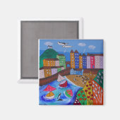 Kleurrijk Uitzicht van Tenby Magneet (Voorkant / Achterkant)