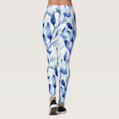 Kleurrijk uniek design l Bloemenblauw l Workout Leggings (Achterkant)