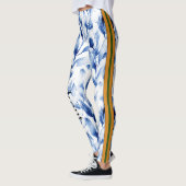 Kleurrijk uniek design l Bloemenblauw l Workout Leggings (Links)