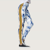 Kleurrijk uniek design l Bloemenblauw l Workout Leggings (Rechts)