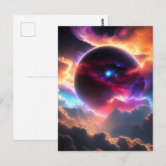 Kleurrijk universum briefkaart (Voorkant / Achterkant)