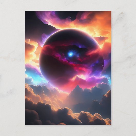 Kleurrijk universum briefkaart (Voorkant)