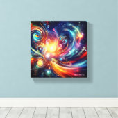 "Kleurrijk Universum" Canvas Afdruk (Insitu (Houten vloer))