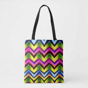 Kleurrijk V vormloos patroon Tote Bag