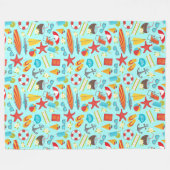 Kleurrijk vakantiepatroon op strand fleece deken (Voorkant (Horizontaal))