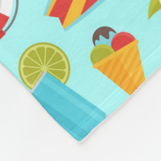 Kleurrijk vakantiepatroon op strand fleece deken (Hoek)