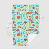 Kleurrijk vakantiepatroon op strand golfhanddoek (Insitu)