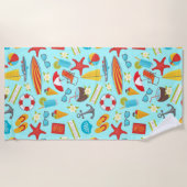 Kleurrijk vakantiepatroon op strand strandlaken (Voorkant)