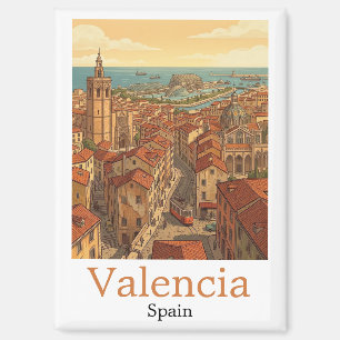 Kleurrijk Valencia Spanje Vintage Reis Magneet