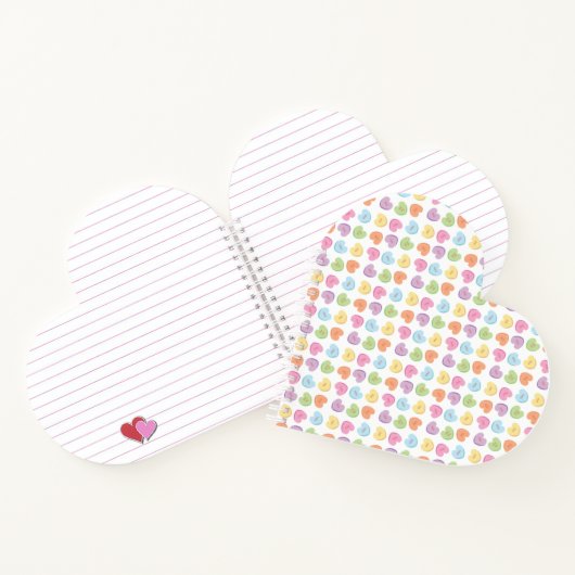 Kleurrijk Valentijn Snoep Mok Onderzetter Notitieboek (Binnen)