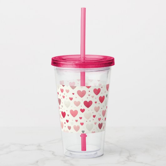 Kleurrijk Valentijnsdag hart Acryl Drinkbeker (Voorkant)
