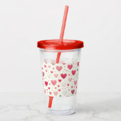 Kleurrijk Valentijnsdag hart Acryl Drinkbeker (Achterkant)