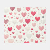 Kleurrijk Valentijnsdag hart Fleece Deken (Voorkant (Horizontaal))
