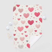 Kleurrijk Valentijnsdag hart Golfhanddoek (Insitu)