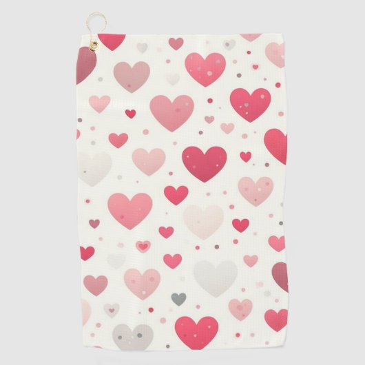 Kleurrijk Valentijnsdag hart Golfhanddoek (Voorkant)