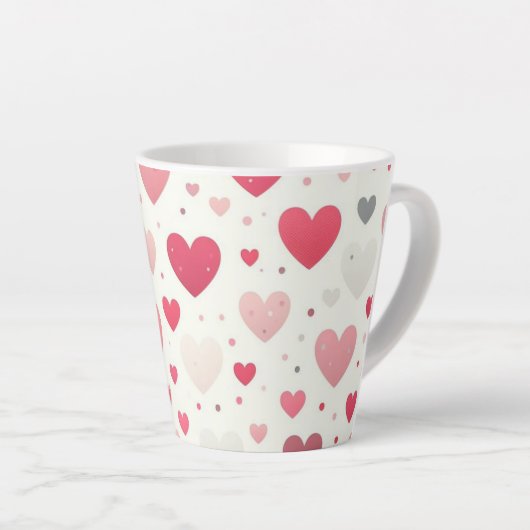Kleurrijk Valentijnsdag hart Latte Mok (Rechterhoek)
