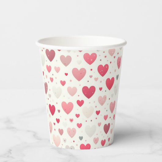 Kleurrijk Valentijnsdag hart Papieren Bekers (Achterkant)