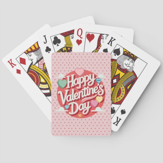Kleurrijk Valentijnsdag hart Pokerkaarten (Achterkant)