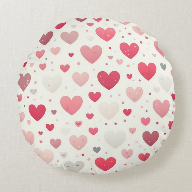 Kleurrijk Valentijnsdag hart Rond Kussen (Voorkant)
