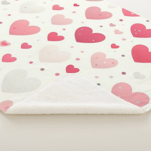 Kleurrijk Valentijnsdag hart Sherpa Deken (3/4)