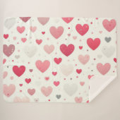 Kleurrijk Valentijnsdag hart Sherpa Deken (Voorkant (horizontaal))