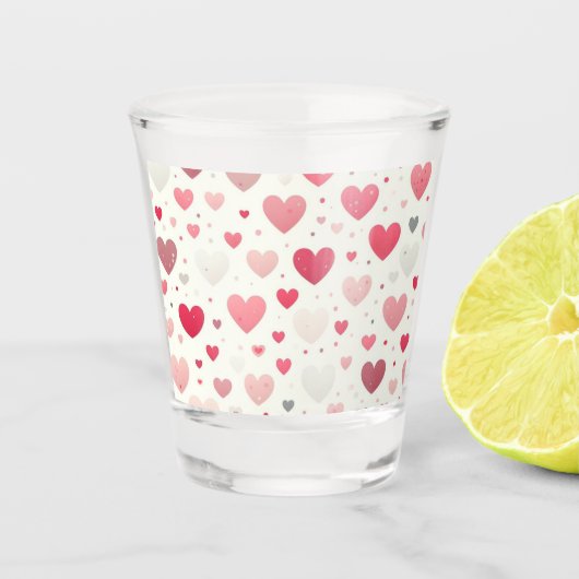 Kleurrijk Valentijnsdag hart Shot Glas (Voorkant)