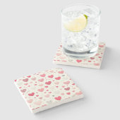 Kleurrijk Valentijnsdag hart Stenen Onderzetter (Zijkant)