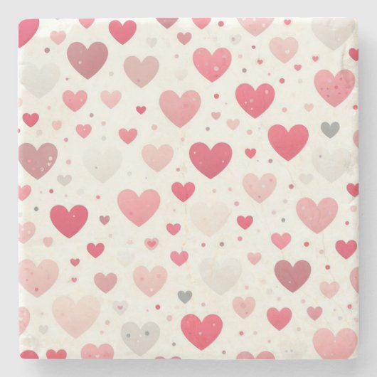 Kleurrijk Valentijnsdag hart Stenen Onderzetter (Voorkant)