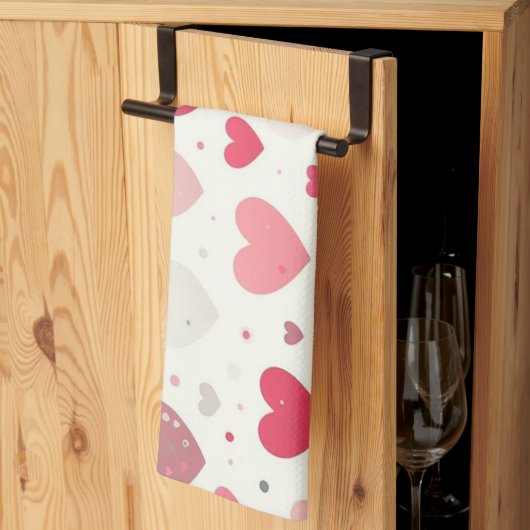 Kleurrijk Valentijnsdag hart Theedoek (Derde Gevouwen)