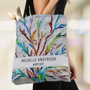 Kleurrijk van de kunstenaar tote bag