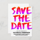 Kleurrijk van de trouwpagina save the date (Voorkant / Achterkant)