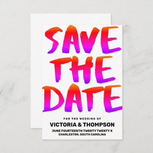 Kleurrijk van de trouwpagina save the date (Voorkant / Achterkant)