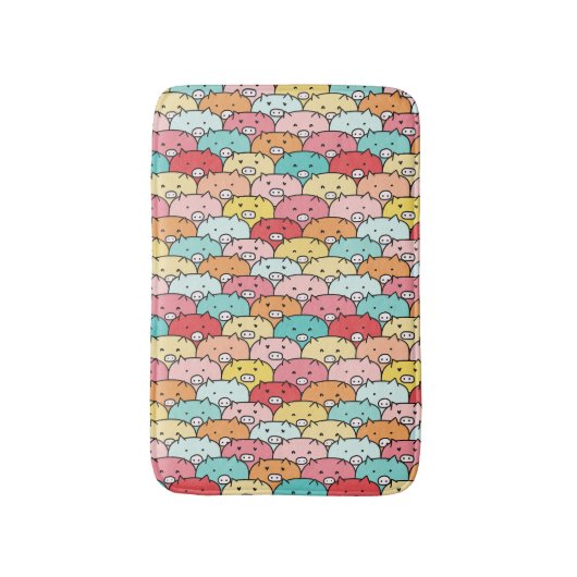 Kleurrijk varkensneushoorntje badmat (Voorkant Verticaal)