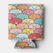 Kleurrijk varkensneushoorntje blikjeskoeler (Voorkant)