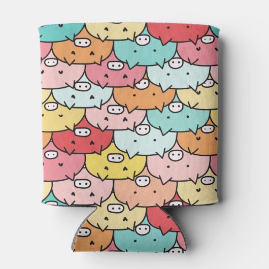 Kleurrijk varkensneushoorntje blikjeskoeler (Achterkant)