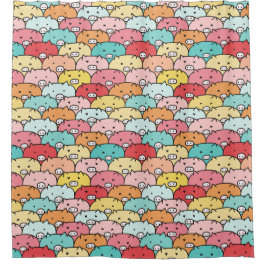 Kleurrijk varkensneushoorntje douchegordijn