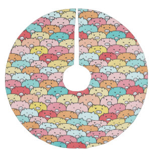 Kleurrijk varkensneushoorntje kerstboom rok