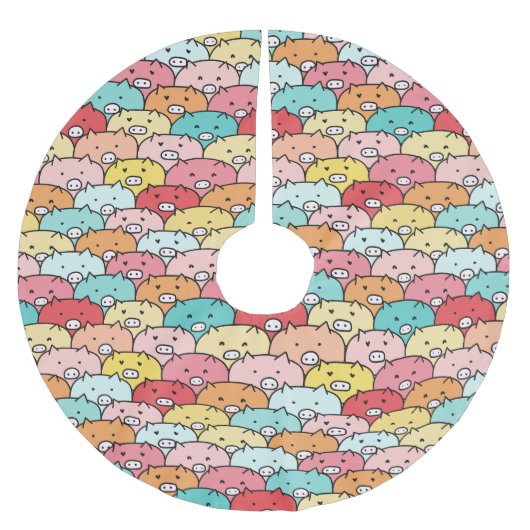 Kleurrijk varkensneushoorntje kerstboom rok (Voorkant)