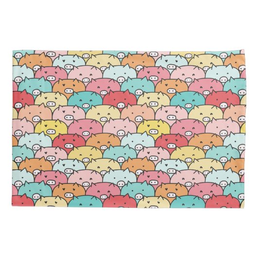 Kleurrijk varkensneushoorntje kussensloop (Achterkant)