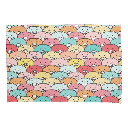 Kleurrijk varkensneushoorntje kussensloop (Voorkant)