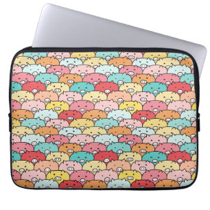 Kleurrijk varkensneushoorntje laptop sleeve