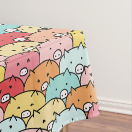 Kleurrijk varkensneushoorntje tafelkleed