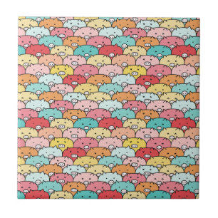 Kleurrijk varkensneushoorntje tegeltje