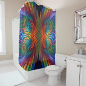 Kleurrijk vedervarken douchegordijn (In situ)