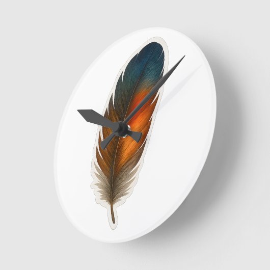 Kleurrijk veerontwerp ronde klok (Hoek)