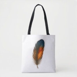 Kleurrijk veerontwerp tote bag