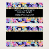 Kleurrijk Veerpatroon | Gouden Afwerking Visitekaartje (Voorkant /achterkant)