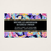 Kleurrijk Veerpatroon | Gouden Afwerking Visitekaartje (Voorkant)
