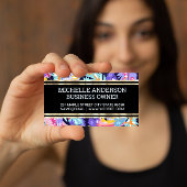 Kleurrijk Veerpatroon | Gouden Afwerking Visitekaartje